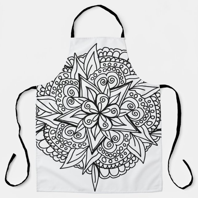 Zeichnend Mandala-Design cool Schürze (Vorderseite)