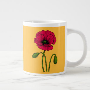 Zeichnend Mohn Jumbo-Tasse