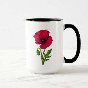 Zeichnend Mohn Tasse