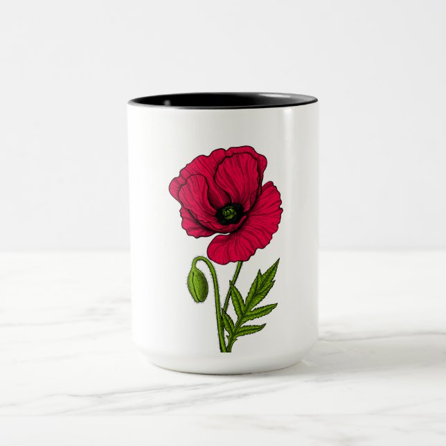 Zeichnend Mohn Tasse (Zentrum)