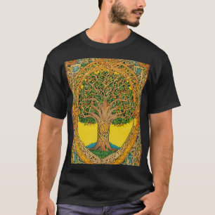 "Zeichnend mystischer Keltenbaum T-Shirt