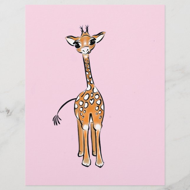 zeichnend niedliche Giraffe, Safaritiere (Vorderseite)