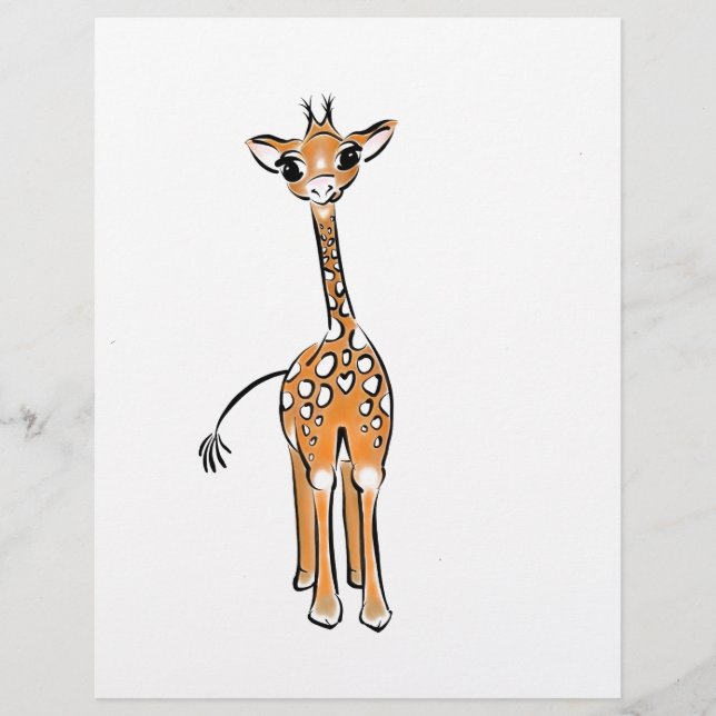 zeichnend niedliche Giraffe, Safaritiere (Vorderseite)