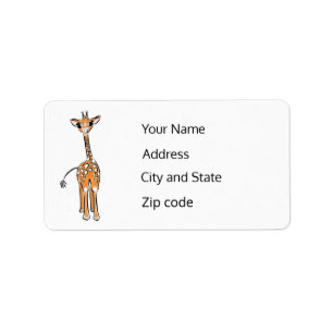 zeichnend niedliche Giraffe, Safaritiere Adressaufkleber