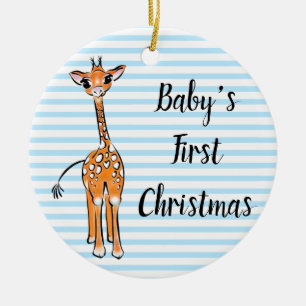 zeichnend niedliche Giraffe, Safaritiere, blaue St Keramik Ornament