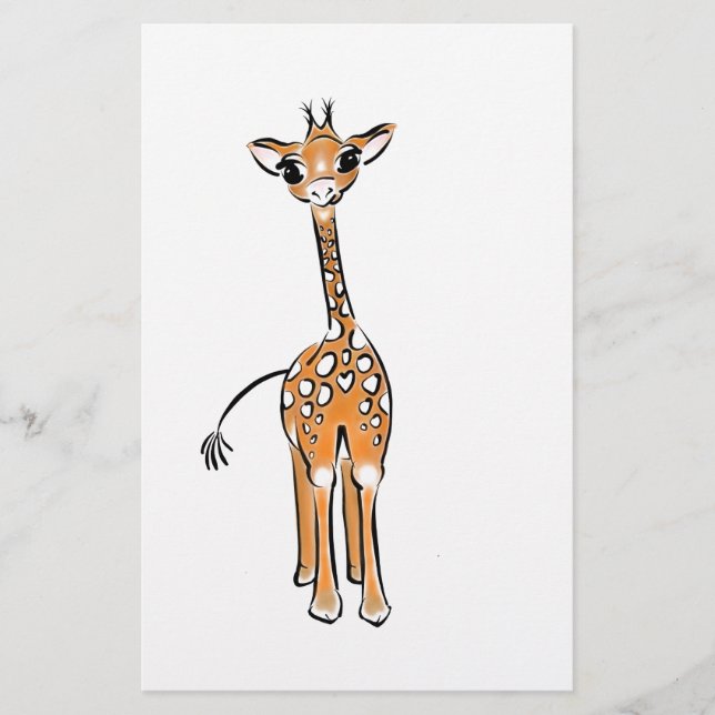 zeichnend niedliche Giraffe, Safaritiere Briefpapier (Vorderseite)