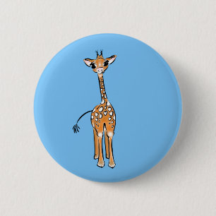 zeichnend niedliche Giraffe, Safaritiere Button