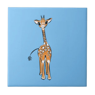 zeichnend niedliche Giraffe, Safaritiere Fliese