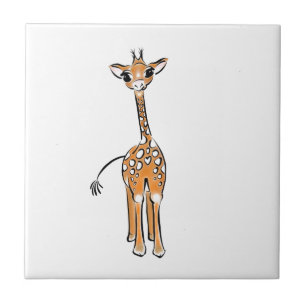 zeichnend niedliche Giraffe, Safaritiere Fliese