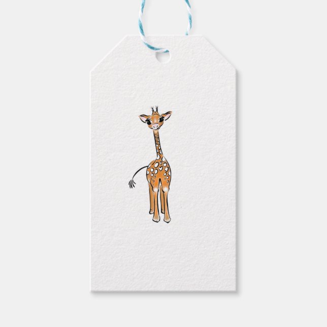 zeichnend niedliche Giraffe, Safaritiere Geschenkanhänger (Vorderseite)