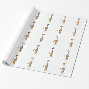 zeichnend niedliche Giraffe, Safaritiere Geschenkpapier