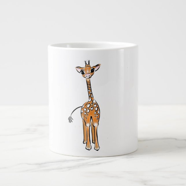 zeichnend niedliche Giraffe, Safaritiere Jumbo-Tasse (Vorderseite)
