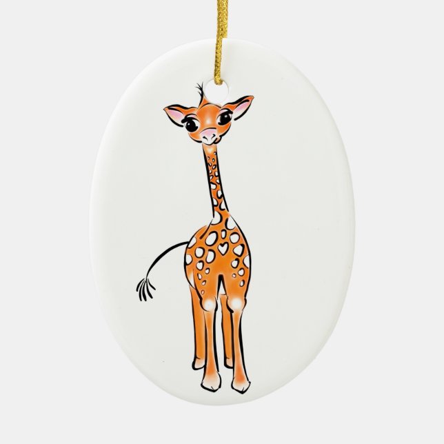zeichnend niedliche Giraffe, Safaritiere Keramik Ornament (Vorne)