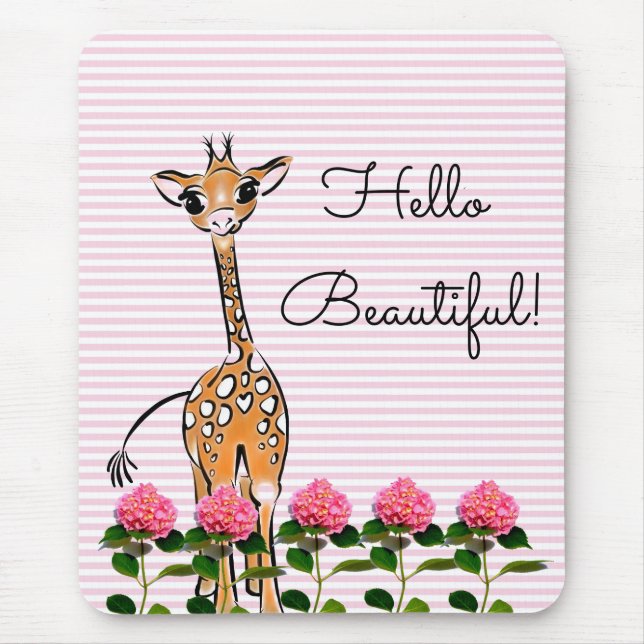 zeichnend niedliche Giraffe, Safaritiere Mousepad (Vorne)