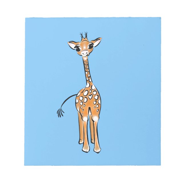 zeichnend niedliche Giraffe, Safaritiere Notizblock (Vorderseite)