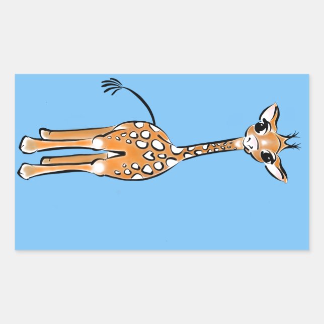 zeichnend niedliche Giraffe, Safaritiere Rechteckiger Aufkleber (Vorderseite)