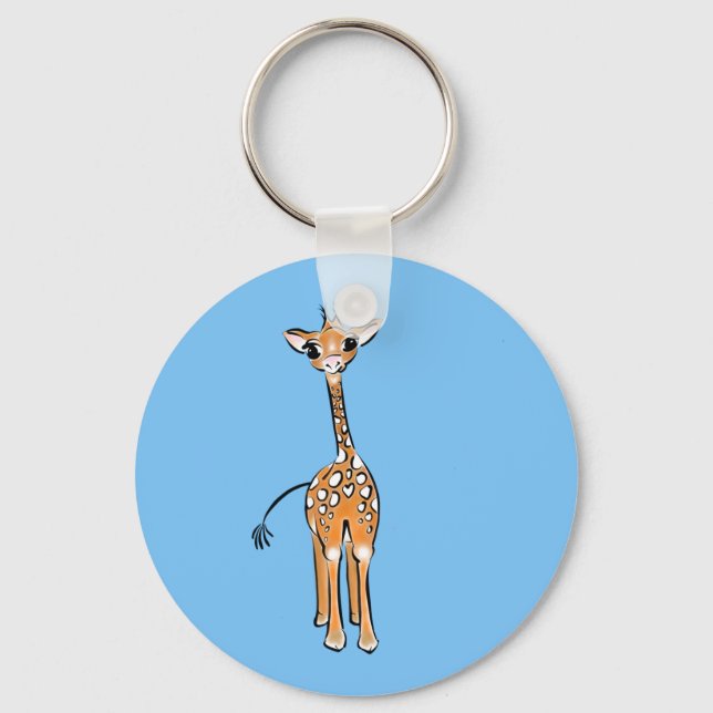 zeichnend niedliche Giraffe, Safaritiere Schlüsselanhänger (Vorderseite)