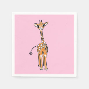zeichnend niedliche Giraffe, Safaritiere Serviette
