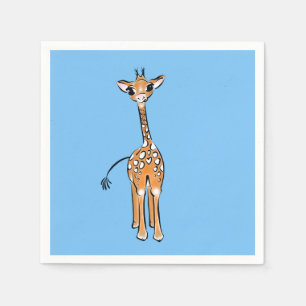 zeichnend niedliche Giraffe, Safaritiere Serviette