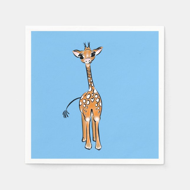 zeichnend niedliche Giraffe, Safaritiere Serviette (Vorderseite)