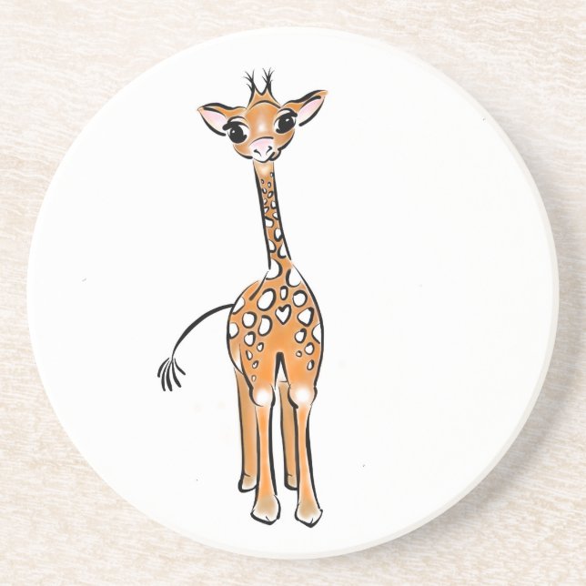 zeichnend niedliche Giraffe, Safaritiere Untersetzer (Vorne)