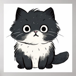 zeichnend niedliche Katze Poster