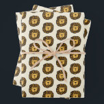 zeichnend niedlicher Löwe Geschenkpapier Set<br><div class="desc">Niedliches Löwe zeichnend Packpapier,  für jeden Anlass. Anpassbare Hintergrundfarbe.</div>