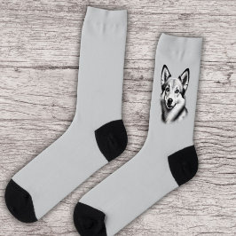 Zeichnend norwegische Lundehund Socken
