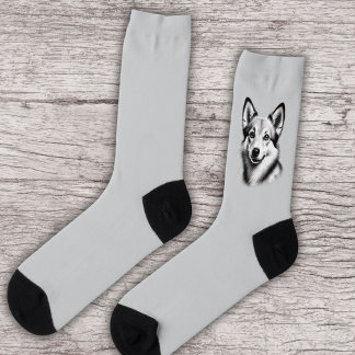 Zeichnend norwegische Lundehund Socken