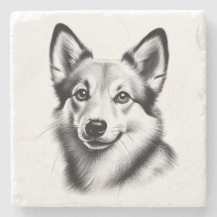 Zeichnend norwegische Lundehund Steinuntersetzer