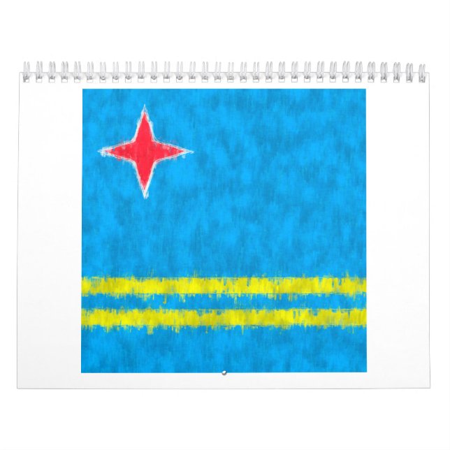 Zeichnend Ölgemälde von Aruba Kalender (Titelbild)