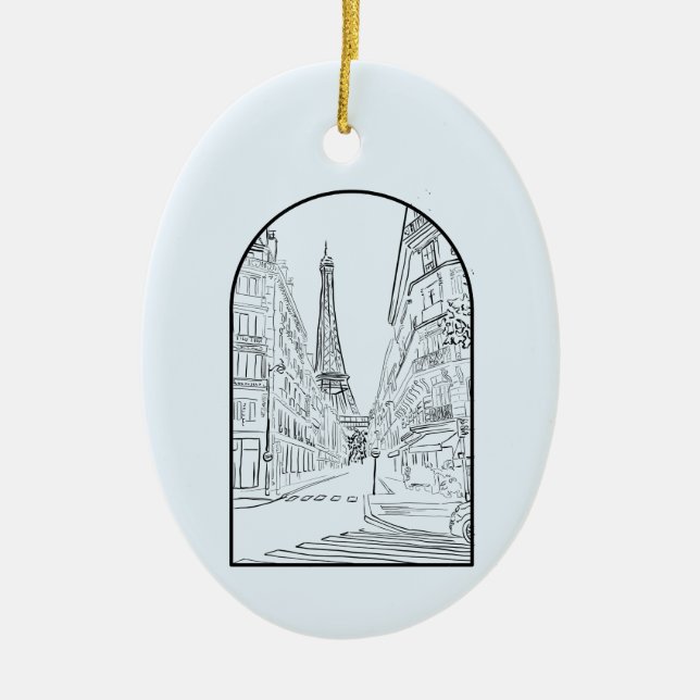 Zeichnend Paris, Frankreich Keramik Ornament (Vorne)