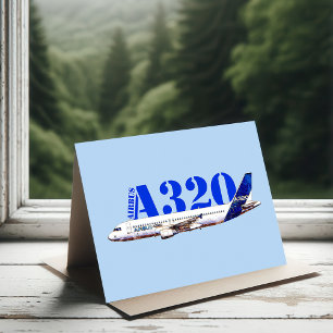 Zeichnend Profil des Flugzeugs A320 Dankeskarte