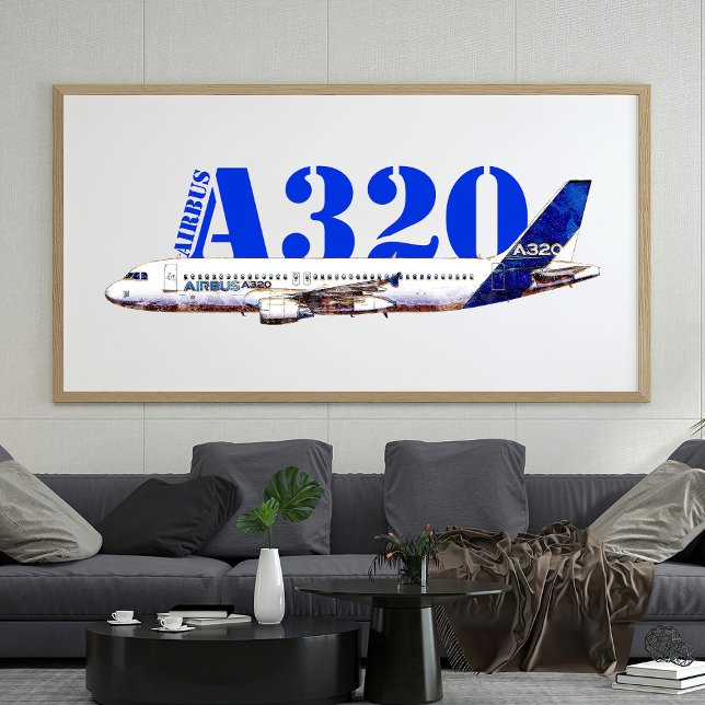 Zeichnend Profil des Flugzeugs A320 Fotodruck (Von Creator hochgeladen)