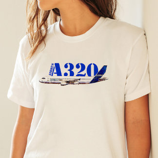 Zeichnend Profil des Flugzeugs A320 T-Shirt