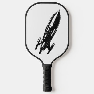 Zeichnend Raumschiff, Vintage Abbildung. Pickleball Schläger