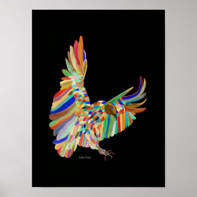 Zeichnend Regenbogenflügel von LeeMarie Poster (Vorne)
