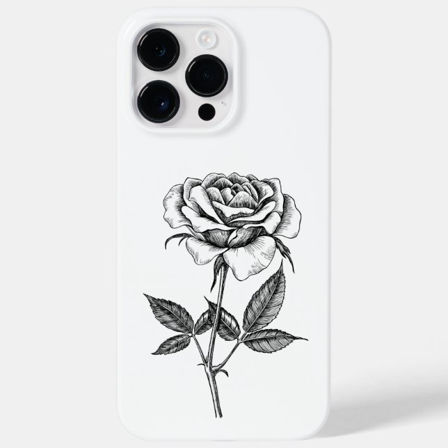 zeichnend Rose Case-Mate iPhone Hülle (Rückseite)