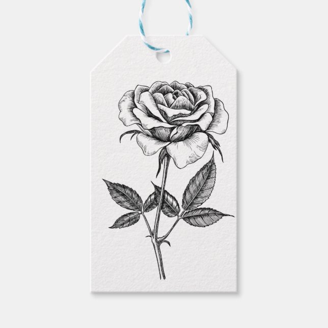 zeichnend Rose Geschenkanhänger (Vorderseite)