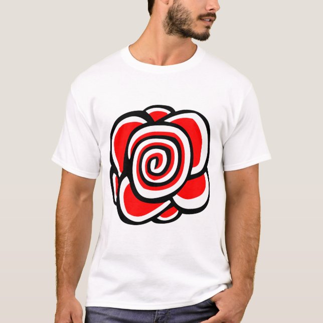 Zeichnend Rose - Maßgeschneiderte T-Shirt (Vorderseite)