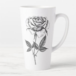 zeichnend Rose Milchtasse