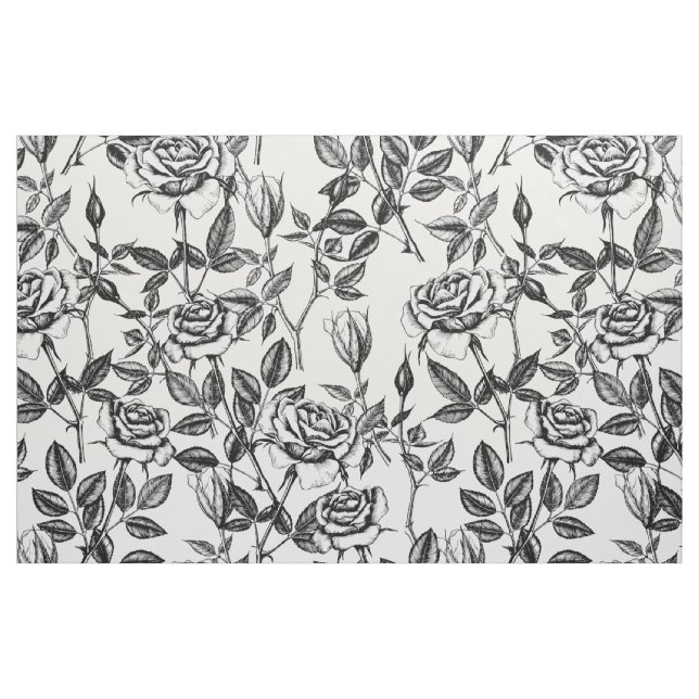 Zeichnend Rose Stoff (Fat Quarter (45,7 x 55,9 cm))