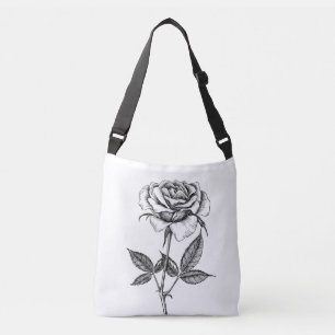zeichnend Rose Tragetaschen Mit Langen Trägern