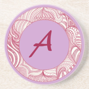 Zeichnend rote Circle Line, Monogramm-Untersetzer Sandstein Untersetzer