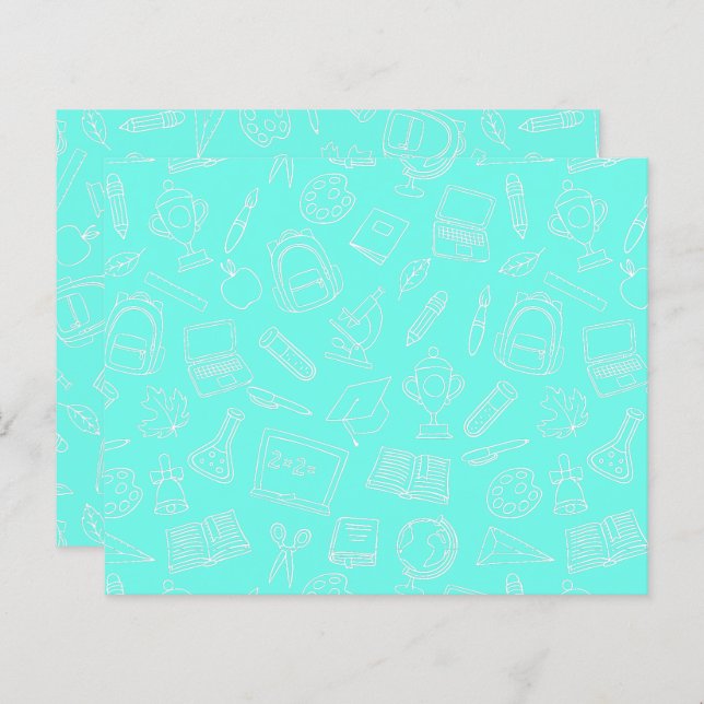 Zeichnend Schulmaterial-Muster (Vorne/Hinten)