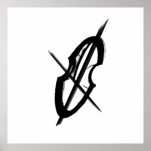 Zeichnend Schwarz-weißer Musiker Poster