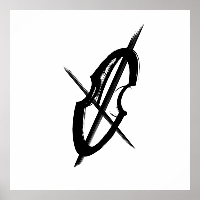 Zeichnend Schwarz-weißer Musiker Poster (Vorne)