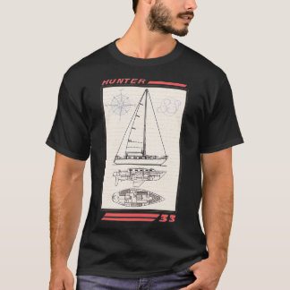 Zeichnend Segelboot-Linie Hunter 33 T-Shirt
