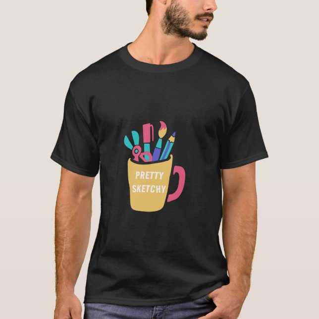 Zeichnend Skizzen - Hübsche Sketchie T-Shirt (Vorderseite)