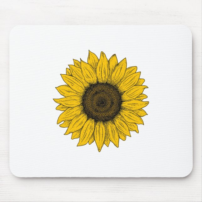 Zeichnend Sonnenblume Mousepad (Vorne)